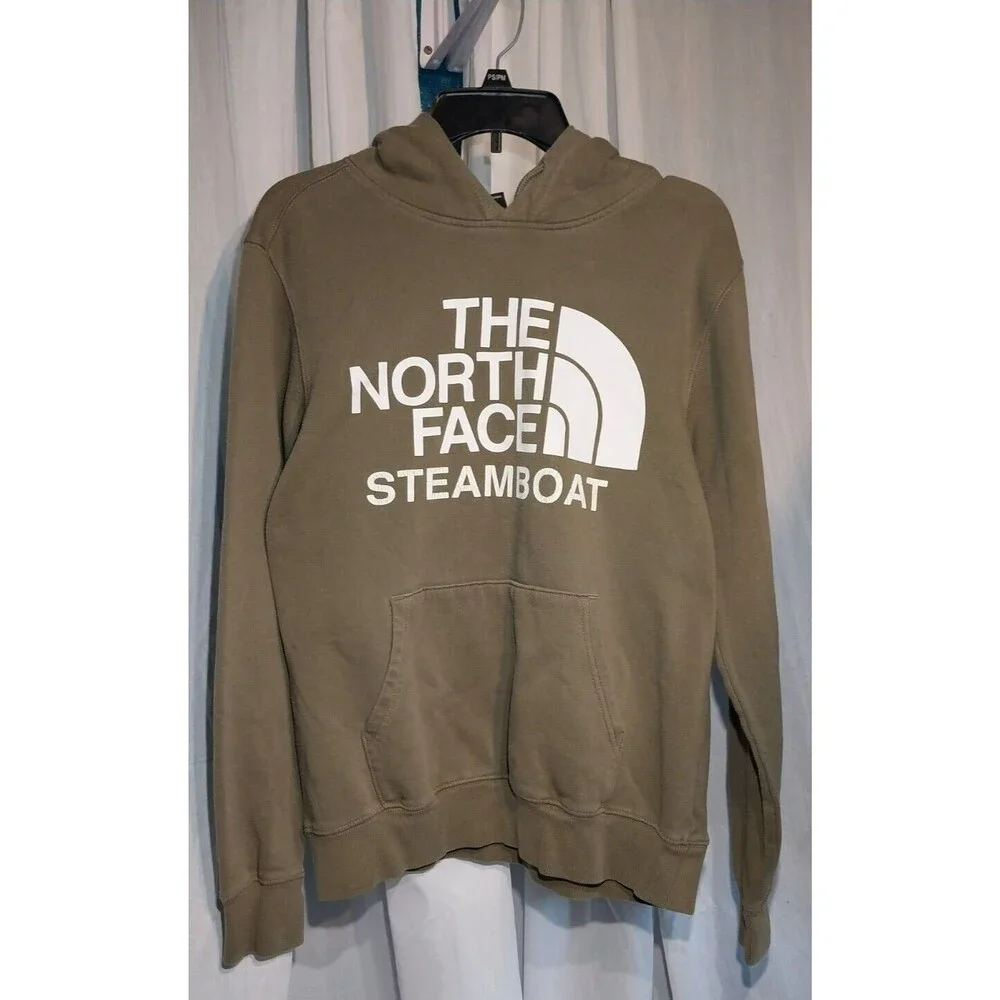 The North Face Hoodie Mens S Green Sweatshirt Camping Hiking Sweater Steamboat